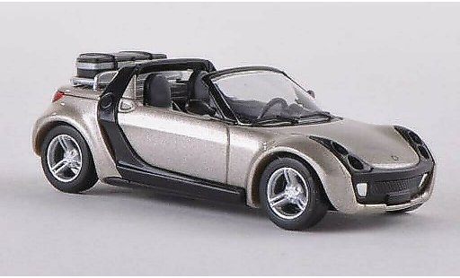 Smart Roadster Traveller 1/87 Busch con maletero beige coche miniatura
