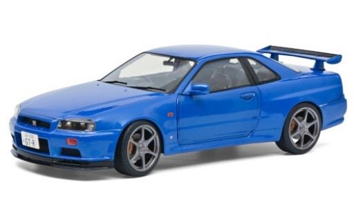 Coche miniatura Nissan Skyline 1/18 Solido GT-R (R34) metalico azul RHD 1999 Nissan Skyline 1/18 Solido GT-R (R34) metalico azul RHD 1999 coche miniatura