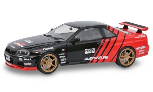 Coche miniatura Nissan Skyline 1/18 Solido GT-R (R34) negro/rojo RHD Advan 1999 Nissan Skyline 1/18 Solido GT-R (R34) negro/rojo RHD Advan 1999 coche miniatura