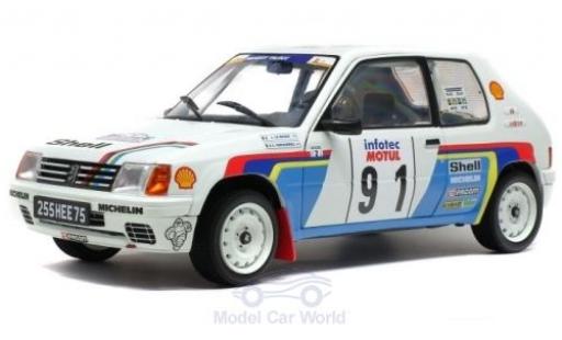 Coche miniatura Peugeot 205 1/18 Solido Rallye No.91 Rallye WM Rallye Tour de Corse 1989 J.Le Bihan/S.Kervarrec Peugeot 205 1/18 Solido Rallye No.91 Rallye WM Rallye Tour de Corse 1989 J.Le Bihan/S.Kervarrec coche miniatura
