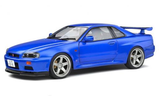 Coche miniatura Nissan Skyline 1/18 Solido GT-R (R34) metallise azul RHD 1999 Nissan Skyline 1/18 Solido GT-R (R34) metallise azul RHD 1999 coche miniatura