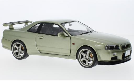 Coche miniatura Nissan Skyline 1/18 Solido GT-R (R34) metallise la chaux RHD 1999 Nissan Skyline 1/18 Solido GT-R (R34) metallise la chaux RHD 1999 coche miniatura