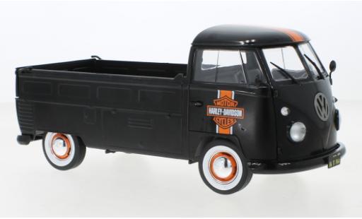 Coche miniatura Volkswagen T1 1/18 Solido plateforme Douane matte noir Harley-Davidson 1950 Volkswagen T1 1/18 Solido plateforme Douane matte noir Harley-Davidson 1950 coche miniatura