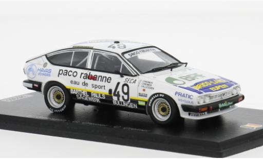 Coche miniatura Alfa Romeo GT 1/43 Spark V 6 24h Spa 1986 #49 1:43 Alfa Romeo GT 1/43 Spark V 6 24h Spa 1986 #49 1:43 coche miniatura