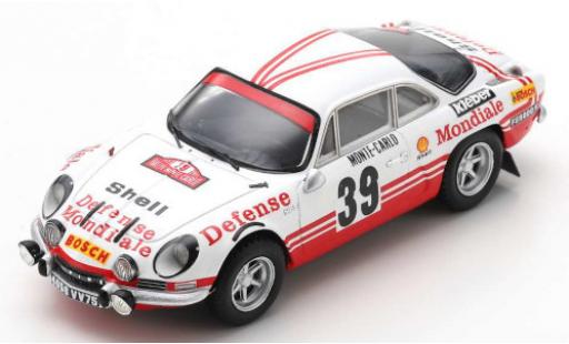 Alpine A110 1/43 Spark No.39 Defense Mondiale Rally Monte Carlo 1973 C.Ballot-Lena/J.C.Morenas coche miniatura