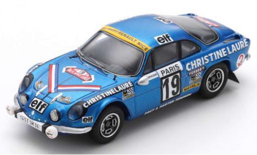 Alpine A110 1/43 Spark Renault 1600 SC No.19 Christine Laure Coupes des Dames Rally Monte Carlo 1976 M.Mouton/F.Conconi coche miniatura