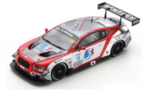 Coche miniatura Bentley Continental 1/43 Spark GT3 RHD No.18 AAS Motorsport Thailand Super Series 2018 L.Vutthikorn/K.Kantadhee Bentley Continental 1/43 Spark GT3 RHD No.18 AAS Motorsport Thailand Super Series 2018 L.Vutthikorn/K.Kantadhee coche miniatura