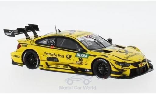 Bmw M4 1/43 Spark DTM No.16 Team RMR Deutsche Post DTM Hockenheim 2017 T.Glock coche miniatura