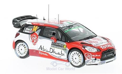 Coche miniatura DS Automobiles DS3 1/43 Spark Citroen WRC No.14 Citroen Total Abu Dhabi WRT WRC Rallye Monte Carlo 2017 C.Breen/S.Martin DS Automobiles DS3 1/43 Spark Citroen WRC No.14 Citroen Total Abu Dhabi WRT WRC Rallye Monte Carlo 2017 C.Breen/S.Martin coche miniatura