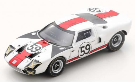 Coche miniatura Ford GT40 1/43 Spark RHD No.59 24h Le Mans 1966 S.Scott/P.Revson Ford GT40 1/43 Spark RHD No.59 24h Le Mans 1966 S.Scott/P.Revson coche miniatura