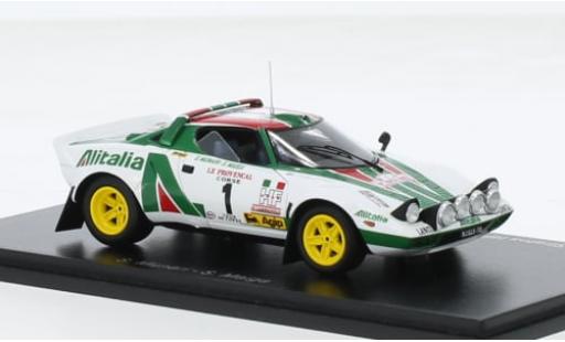 Coche miniatura Lancia Stratos 1/43 Spark HF No.1 Alitalia Rallye WM Tour de Corse 1976 1:43 Lancia Stratos 1/43 Spark HF No.1 Alitalia Rallye WM Tour de Corse 1976 1:43 coche miniatura