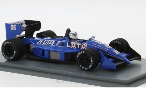 Coche miniatura Ligier JS3 1/43 Spark 1 No.25 Gitanes Formel 1 GP Monaco 1988 mit Decals R.Arnoux Ligier JS3 1/43 Spark 1 No.25 Gitanes Formel 1 GP Monaco 1988 mit Decals R.Arnoux coche miniatura