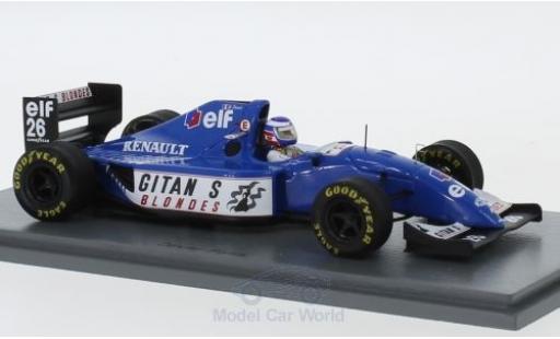 Coche miniatura Ligier JS3 1/43 Spark 9B No.26 Gitanes Formel 1 GP Kanada 1994 mit Decals O.Panis Ligier JS3 1/43 Spark 9B No.26 Gitanes Formel 1 GP Kanada 1994 mit Decals O.Panis coche miniatura