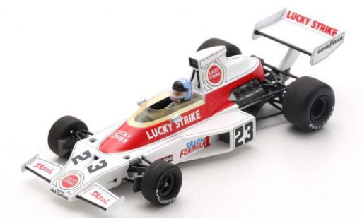 Coche miniatura McLaren M23 1/43 Spark No.23 Lucky Strike Formel 1 GP Südafrika 1974 D.Charlton McLaren M23 1/43 Spark No.23 Lucky Strike Formel 1 GP Südafrika 1974 D.Charlton coche miniatura