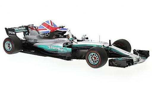 Mercedes F1 1/18 Spark W08 EQ Power+ No.44 AMG Petronas Team Formel 1 GP Mexico 2017 avec figurine et britische drapeau L.Hamilton coche miniatura