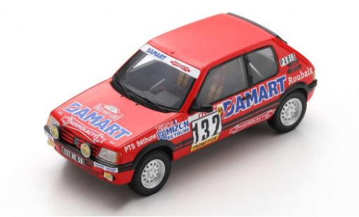 Peugeot 205 1/43 Spark GTI 1.6 No.132 Rallye WM Rallye Monte Carlo 1986 F.Delecour/A.C.Pauwels coche miniatura