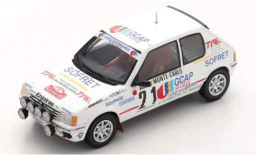 Peugeot 205 1/43 Spark GTI 1.9 No.21 Rallye WM Rallye Monte Carlo 1988 J.-P.Ballet/M.-C.Lallement coche miniatura