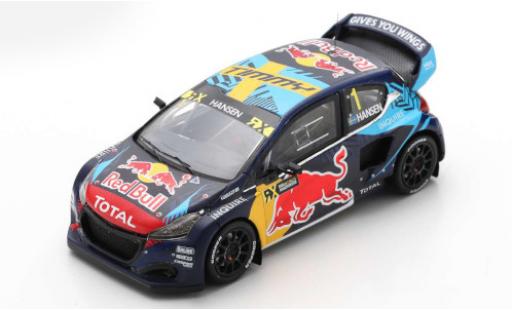 Coche miniatura Peugeot 208 1/43 Spark WRX No.1 Team Hansen Red Bull Rallye-Cross WM Spanien 2020 T.Hansen Peugeot 208 1/43 Spark WRX No.1 Team Hansen Red Bull Rallye-Cross WM Spanien 2020 T.Hansen coche miniatura