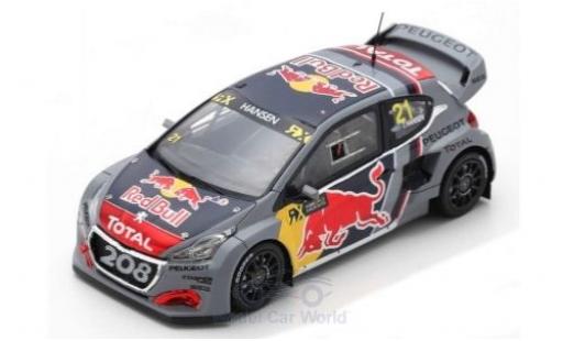Coche miniatura Peugeot 208 1/43 Spark WRX No.21 Team Total Red Bull World RX Belgien 2018 T.Hansen Peugeot 208 1/43 Spark WRX No.21 Team Total Red Bull World RX Belgien 2018 T.Hansen coche miniatura