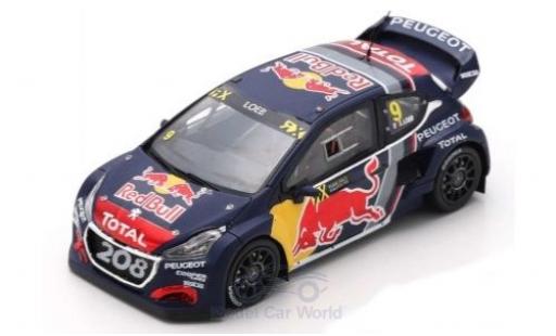 Peugeot 208 1/43 Spark WRX No.9 Team Total Red Bull World RX Belgien 2018 S.Loeb coche miniatura