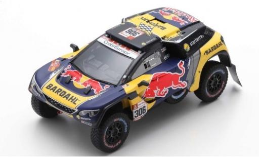 Peugeot 3008 1/43 Spark DKR No.306 PH-Sport Red Bull Rallye Dakar 2019 S.Loeb/D.Elena coche miniatura