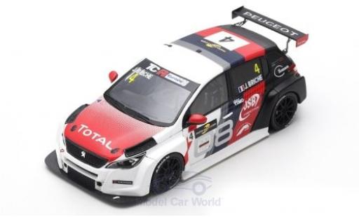 Peugeot 308 1/43 Spark TCR No.4 TCR Europe Spa-Francorchamps 2018 J.Briche coche miniatura