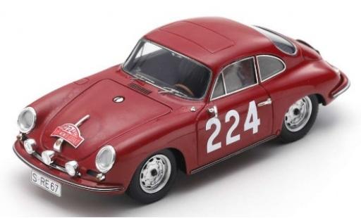 Porsche 356 1/43 Spark B T6 Carrera 2 No.224 Rally Monte Carlo 1964 G.Klass/H.Wencher coche miniatura