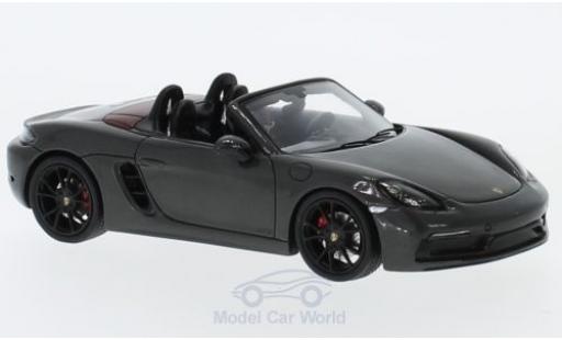 Porsche Boxster 1/43 Spark 718 GTS gris 2018 coche miniatura