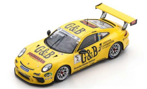 Porsche 991 GT3 Cup 1/43 Spark 911 () GT3 Cup No.2 Carrera Cup Scandinavia 2018 L.Sundahl coche miniatura