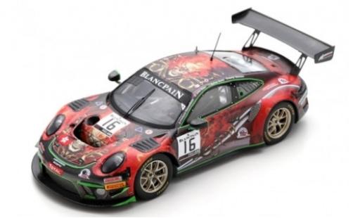 Coche miniatura Porsche 992 GT3 R 1/43 Spark 911 (991) GT3 R No.16 Modena Motorsports 24h Spa 2019 J.Shen/P.Descombes/B.Simonsen/M.Beche Porsche 992 GT3 R 1/43 Spark 911 (991) GT3 R No.16 Modena Motorsports 24h Spa 2019 J.Shen/P.Descombes/B.Simonsen/M.Beche coche miniatura