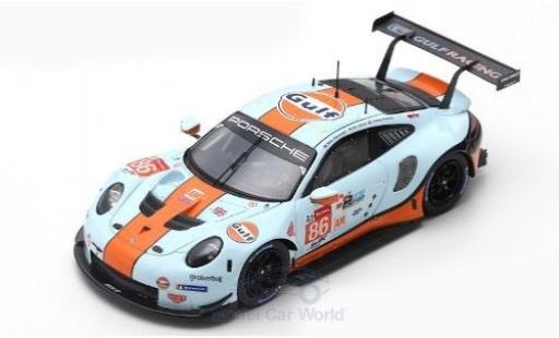 Coche miniatura Porsche 992 RSR 1/43 Spark 911 (991) RSR No.86 Gulf Racing Gulf 24h Le Mans 2019 M.Wainwright/B.Barker/T.Preining Porsche 992 RSR 1/43 Spark 911 (991) RSR No.86 Gulf Racing Gulf 24h Le Mans 2019 M.Wainwright/B.Barker/T.Preining coche miniatura