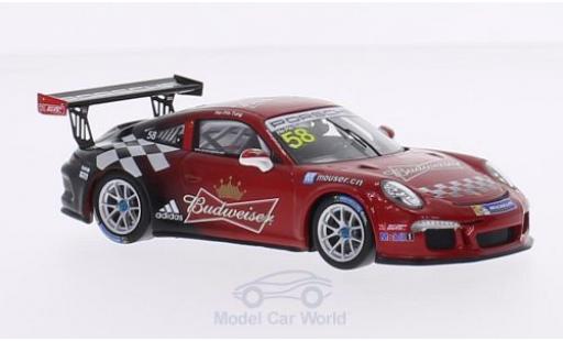 Coche miniatura Porsche 991 GT3 Cup 1/43 Spark 911 (997) GT3 Cup No.58 Team Absolute Racing Budweiser Carrera Cup Asia 2015 H.-P.Tung Porsche 991 GT3 Cup 1/43 Spark 911 (997) GT3 Cup No.58 Team Absolute Racing Budweiser Carrera Cup Asia 2015 H.-P.Tung coche miniatura