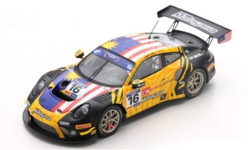 Coche miniatura Porsche 992 GT3 R 1/43 Spark 911 GT3 R No.16 Team Malaysia FIA Motorsport Games GT Cup Vallelunga 2019 A.H.D Silva/W.Tan Porsche 992 GT3 R 1/43 Spark 911 GT3 R No.16 Team Malaysia FIA Motorsport Games GT Cup Vallelunga 2019 A.H.D Silva/W.Tan coche miniatura