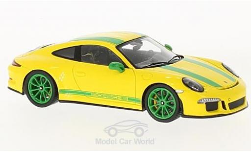 Coche miniatura Porsche 991 R 1/43 Spark 911 R amarillo/verde 2017 Porsche 991 R 1/43 Spark 911 R amarillo/verde 2017 coche miniatura