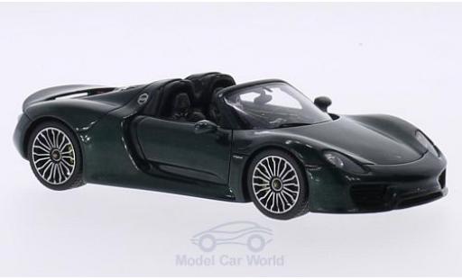 Coche miniatura Porsche 918 1/43 Spark Spyder metalico verde 2014 Targadach geöffnet Porsche 918 1/43 Spark Spyder metalico verde 2014 Targadach geöffnet coche miniatura
