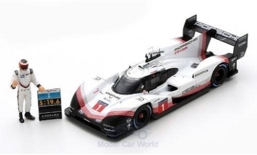 Porsche 919 1/43 Spark Hybrid EVO Tribute No.1 2018 inklusive Figur T.Bernhard coche miniatura