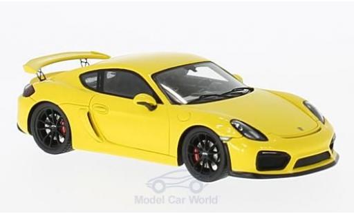 Coche miniatura Porsche Cayman GT4 1/43 Spark GT4 amarillo 2016 Porsche Cayman GT4 1/43 Spark GT4 amarillo 2016 coche miniatura