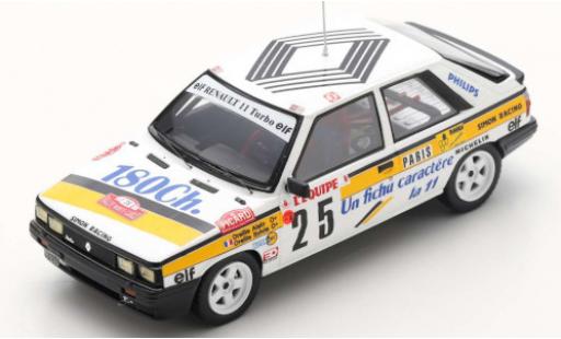 Coche miniatura Renault 11 1/43 Spark Turbo No.25 Rallye WM Rallye Monte Carlo 1986 A.Oreille/S.Oreille Renault 11 1/43 Spark Turbo No.25 Rallye WM Rallye Monte Carlo 1986 A.Oreille/S.Oreille coche miniatura