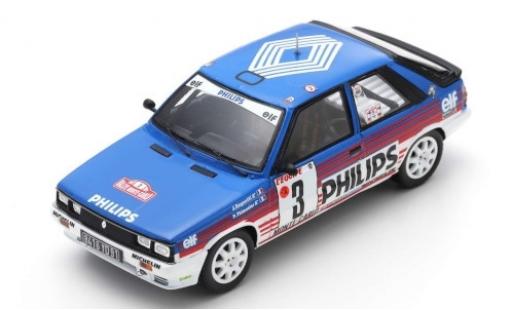 Coche miniatura Renault 11 1/43 Spark Turbo No.3 Philips Rally Monte Carlo 1987 J.Ragnotti/G.Thimonier Renault 11 1/43 Spark Turbo No.3 Philips Rally Monte Carlo 1987 J.Ragnotti/G.Thimonier coche miniatura