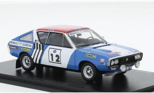 Coche miniatura Renault 17 1/43 Spark No.12 Rallye WM Rallye Press on Regardless 1974 1:43 Renault 17 1/43 Spark No.12 Rallye WM Rallye Press on Regardless 1974 1:43 coche miniatura