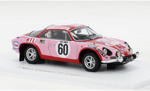 Alpine A110 1/43 Spark Renault 1800 No.60 Rallye Monte Carlo 1972 coche miniatura