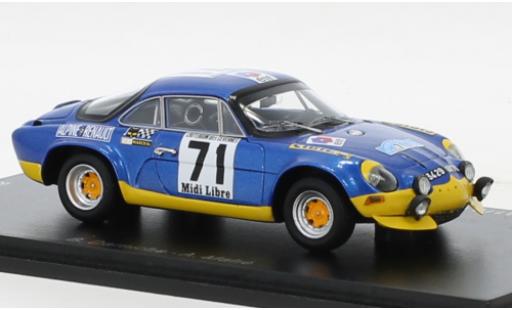 Coche miniatura Alpine A110 1/43 Spark Renault No.71 Criterium des Cevennes 1971 Alpine A110 1/43 Spark Renault No.71 Criterium des Cevennes 1971 coche miniatura