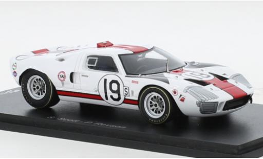Coche miniatura Ford GT40 1/43 Spark RHD No.19 12h Sebring 1966 Ford GT40 1/43 Spark RHD No.19 12h Sebring 1966 coche miniatura