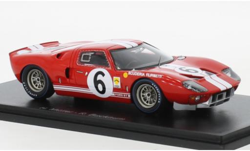 Coche miniatura Ford GT40 1/43 Spark RHD No.6 Scuderia Filipinetti 24h Le Mans 1965 Ford GT40 1/43 Spark RHD No.6 Scuderia Filipinetti 24h Le Mans 1965 coche miniatura