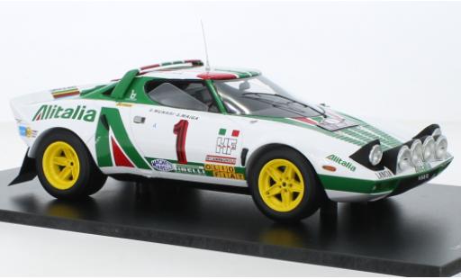 Coche miniatura Lancia Stratos 1/18 Spark HF No.1 Alitalia Rallye WM Rallye Monte Carlo 1977 Lancia Stratos 1/18 Spark HF No.1 Alitalia Rallye WM Rallye Monte Carlo 1977 coche miniatura