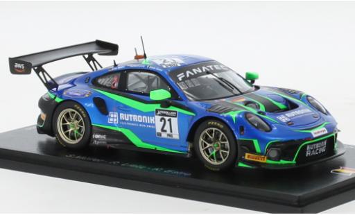 Coche miniatura Porsche 991 GT3 R 1/43 Spark 911  No.21 Rutronik Racing 24h Spa 2021 Porsche 991 GT3 R 1/43 Spark 911  No.21 Rutronik Racing 24h Spa 2021 coche miniatura