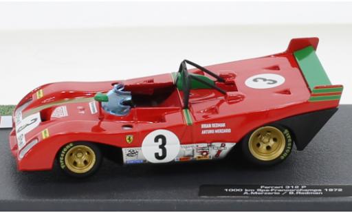 Ferrari 312 1/43 SpecialC P RHD No.3 1000 Km Spa Francorchamps 1972 coche miniatura