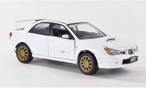 Subaru Impreza STI 1/24 Motormax blanco coche miniatura