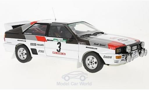 Audi Quattro 1/18 Sun Star A1 No.3 Rallye WM Rally Portugal 1983 H.Mikkola/A.Hertz ohne Vitrine coche miniatura