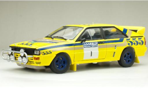 Audi Quattro 1/18 Sun Star A2 No.1 555 Rally Hong Kong-Peking 1986 y compris les Decals S.Blomqvist/B.Berglund coche miniatura